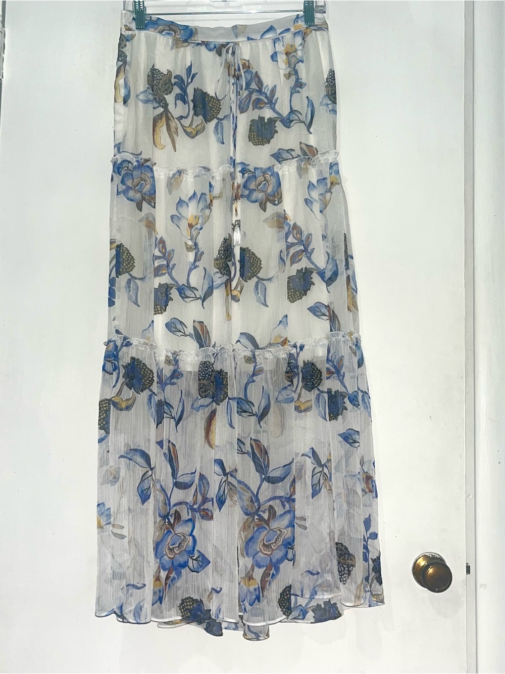 NWOT White House Black Market Floral Tiered Maxi Skirt